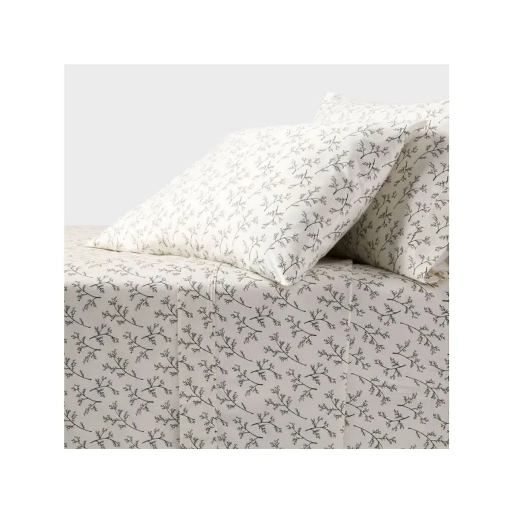 Threshold Performance Floral Vine Printed Comforter Set in Cream and Green